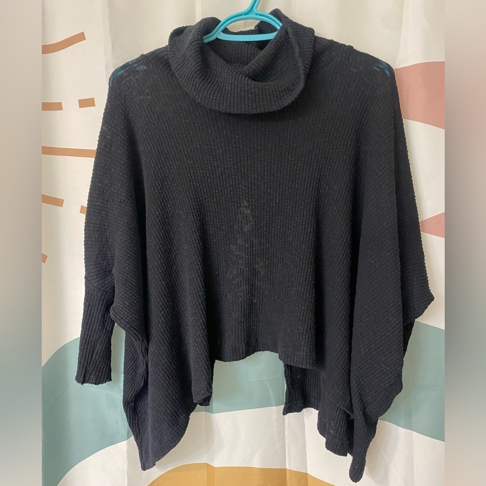 Women's small Black open back Turtleneck Sweater/shawl​​​
